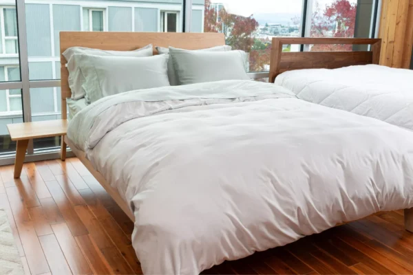 Bamboo Duvet Cover & Sheets_Colors Ash & Moss_45th St Bedding