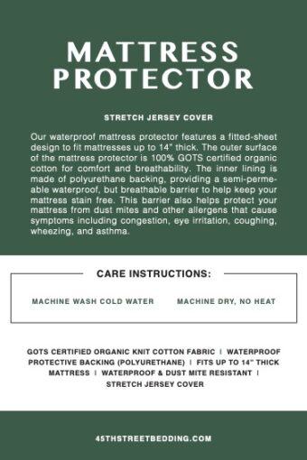 Organic Mattress Protector_Product Insert_Care Instructions