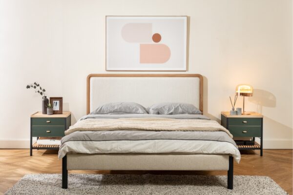 Terrance Upholstered Platform Bed_Belive 23 Fabric_Charcoal Grey-Rifle Green_45th St Bedding1050x7000