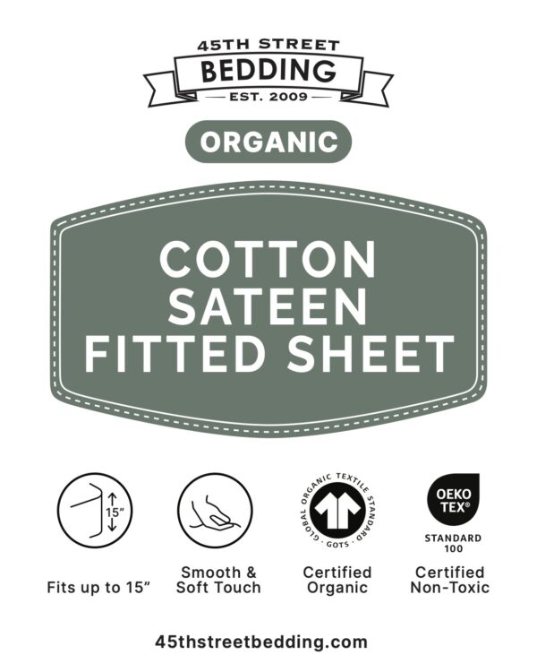 Organic Cotton Sateen Fitted Sheet - Image 4