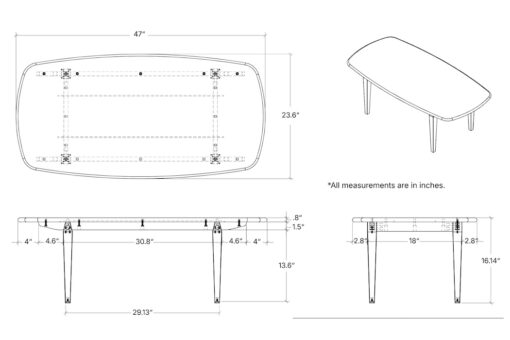 Tisch Coffee Table Dimensions