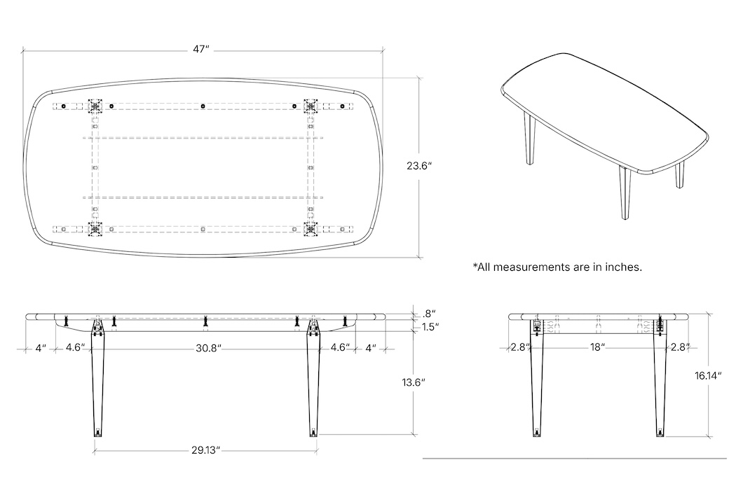 Tisch Coffee Table Dimensions