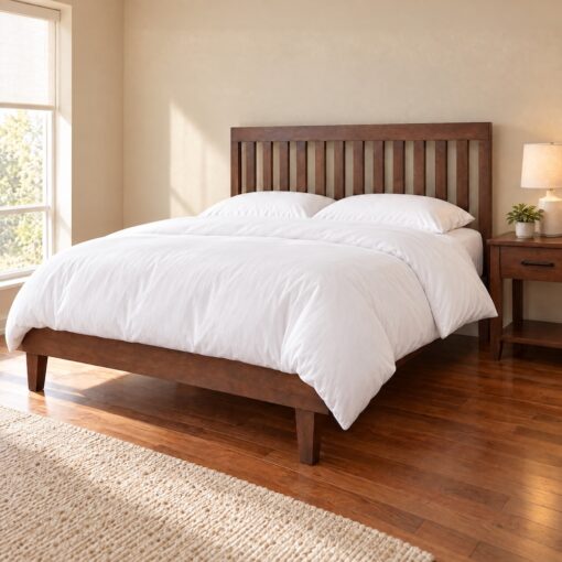 K_Stone Way Slat Bed_Roasted Walnut_Dressed