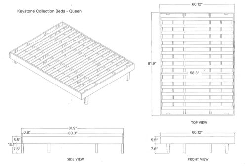 Keystone Collection Beds - Queen Platform Dimensions - 1