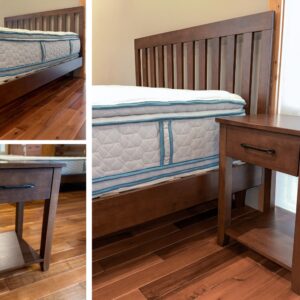 Stone Way Slat Bed and Keystone Nightstand_Roasted Walnut_45th St Bedding