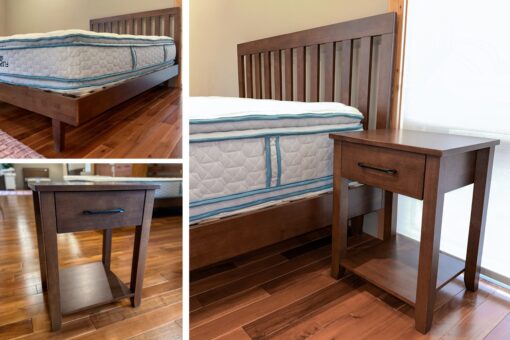 Stone Way Slat Bed and Keystone Nightstand_Roasted Walnut_45th St Bedding