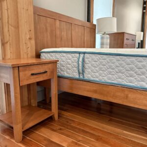Sunnyside Panel Bed and Keystone Nightstand_Salem Finish_45th St Bedding