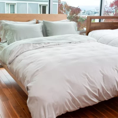 Bamboo Duvet Cover & Sheets_Colors Ash & Moss_45th St Bedding